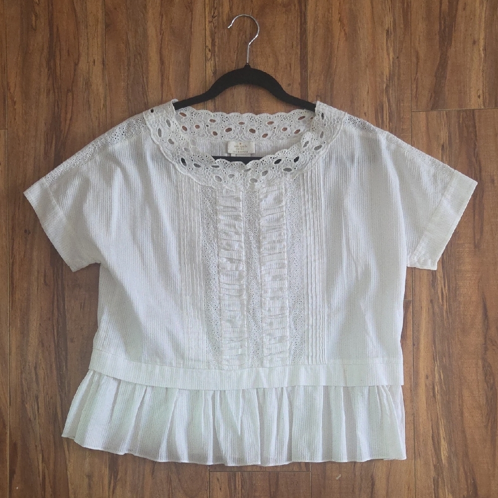 Kate Spade Cream Lace Detail Blouse